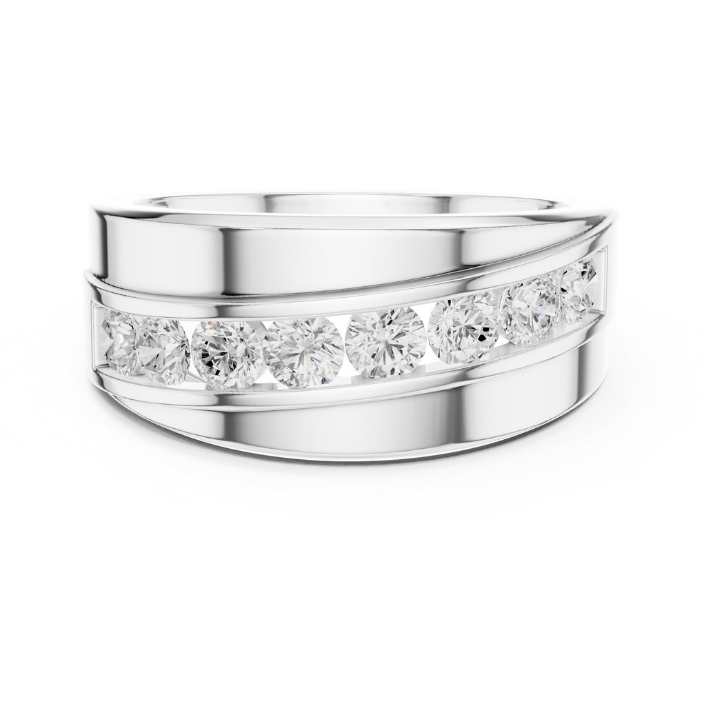 0.88 CT Channel Set Diamond Men's Wedding Ring