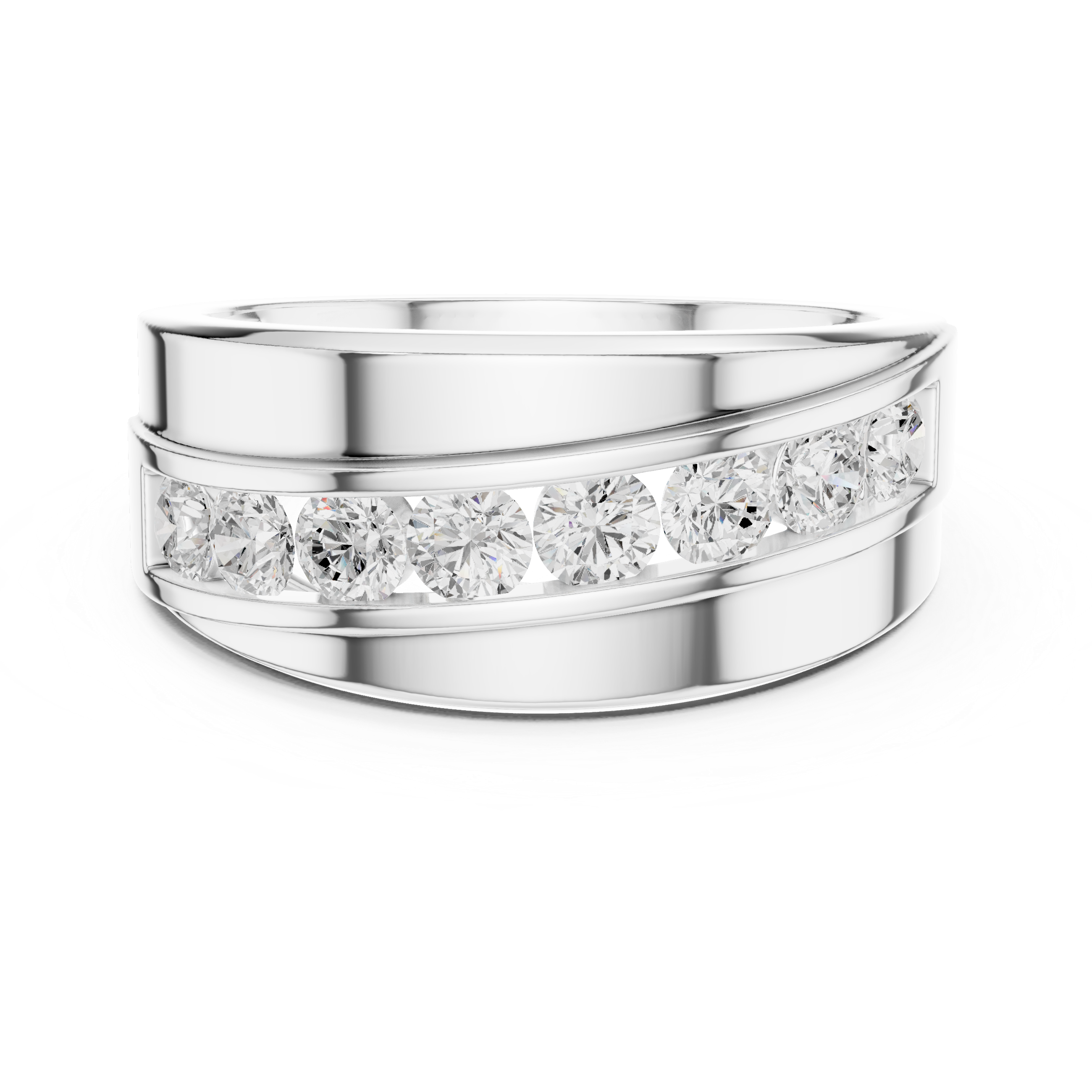0.88 CT Channel Set Diamond Men's Wedding Ring