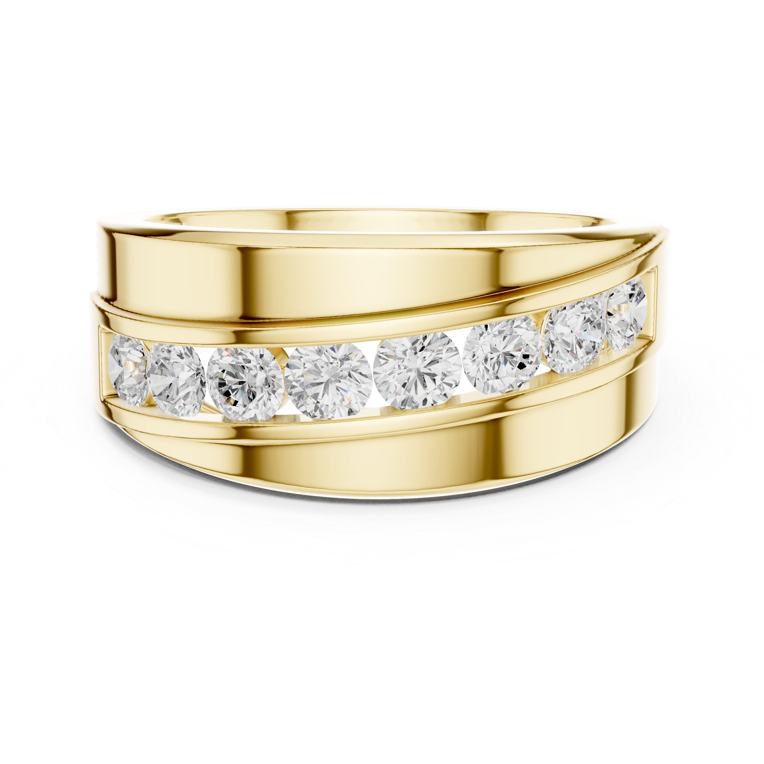 0.88 CT Channel Set Diamond Men's Wedding Ring