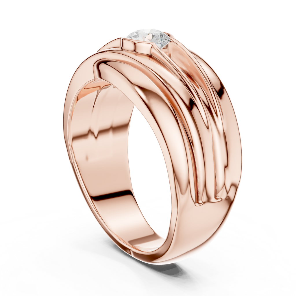 0.47 CT Solitaire Diamond Men's Statement Ring