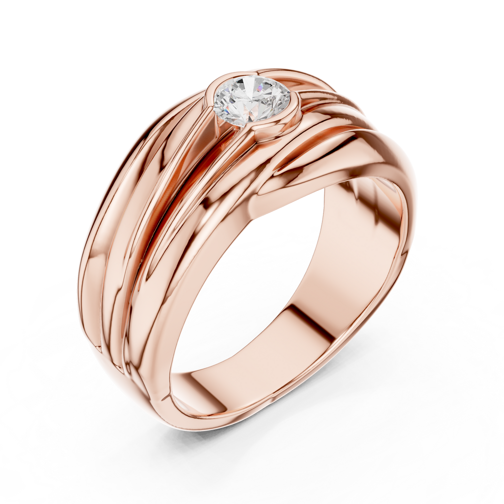 0.47 CT Solitaire Diamond Men's Statement Ring