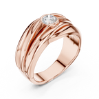 0.47 CT Solitaire Diamond Men's Statement Ring