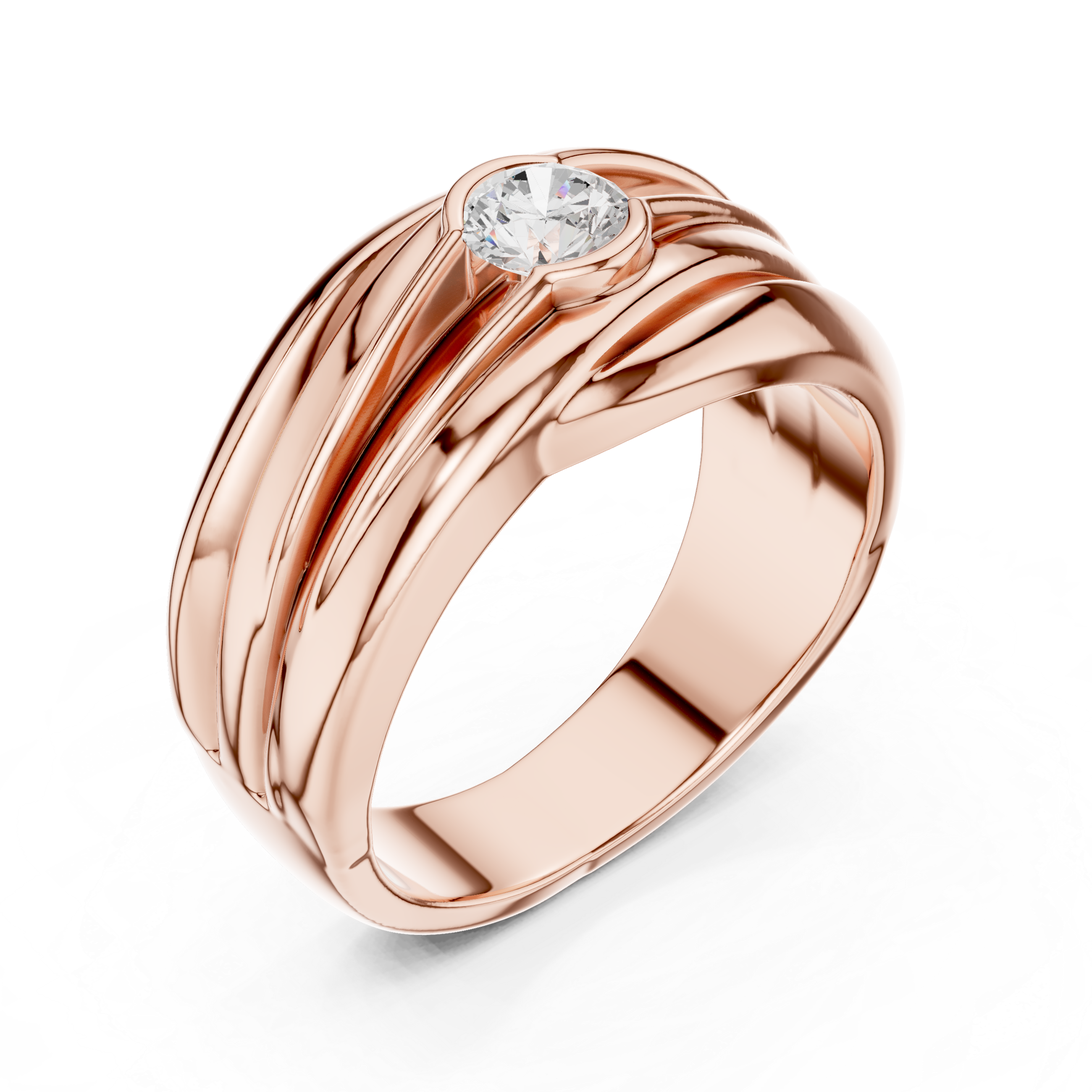 0.47 CT Solitaire Diamond Men's Statement Ring