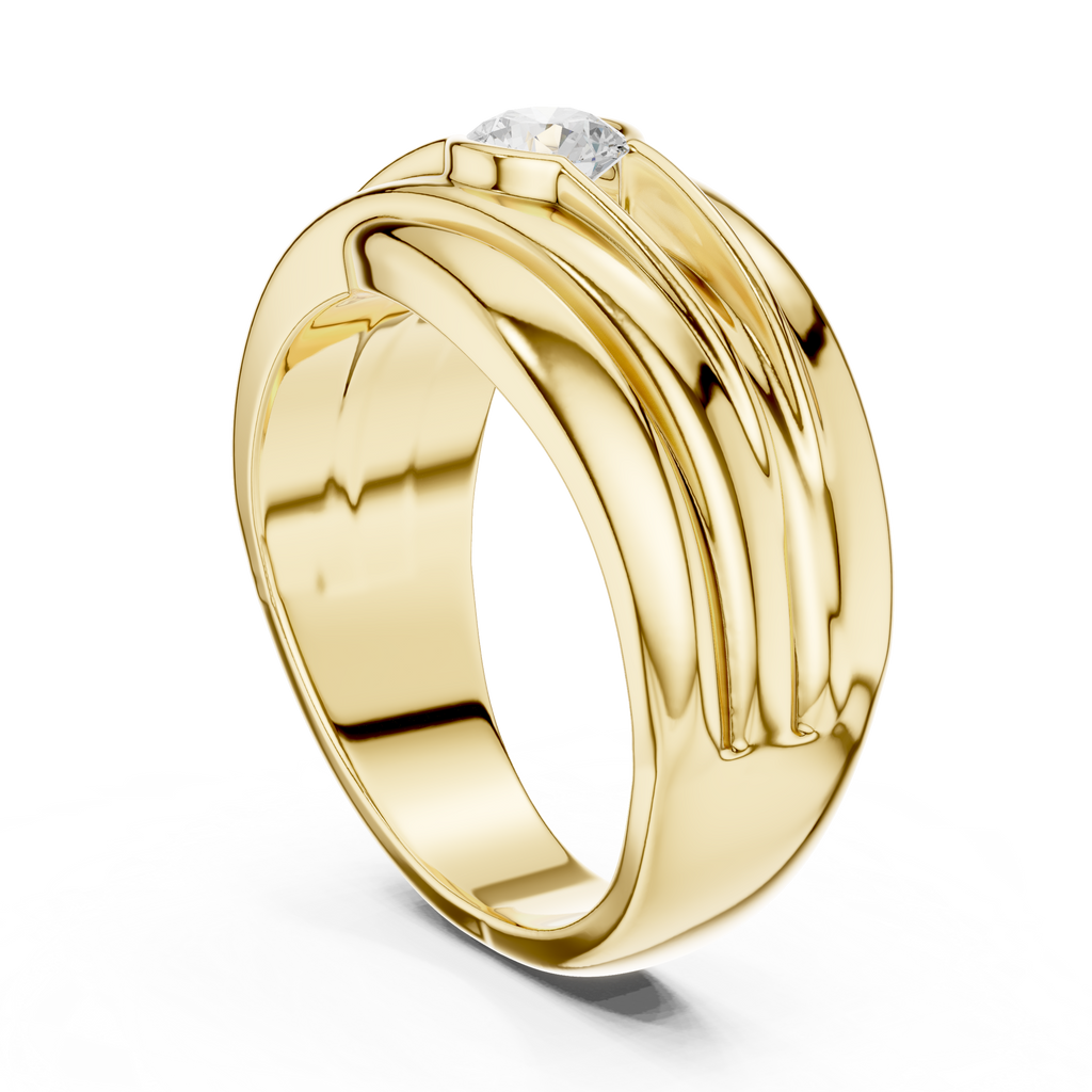 0.47 CT Solitaire Diamond Men's Statement Ring