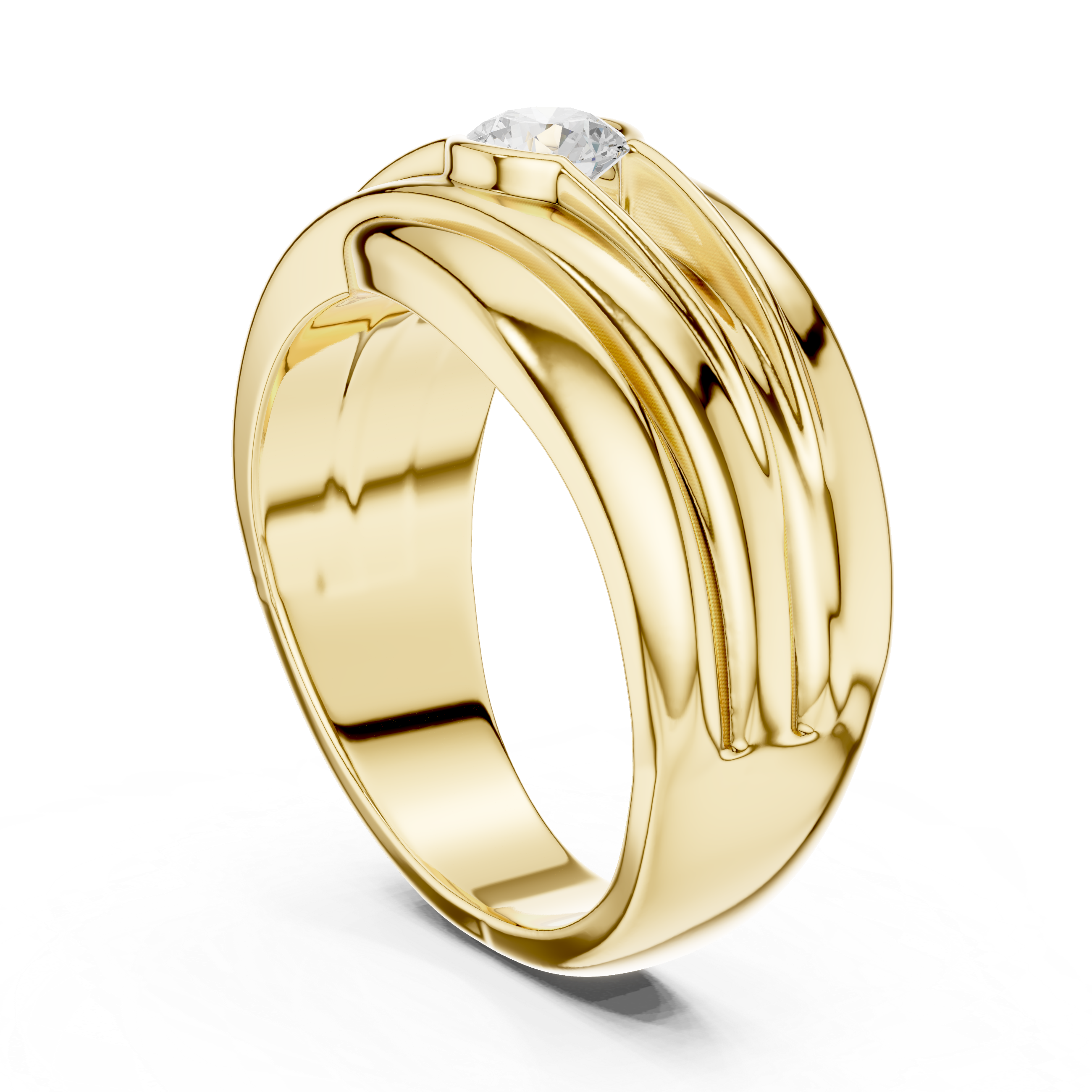 0.47 CT Solitaire Diamond Men's Statement Ring