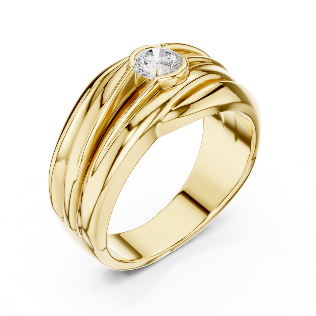 0.47 CT Solitaire Diamond Men's Statement Ring