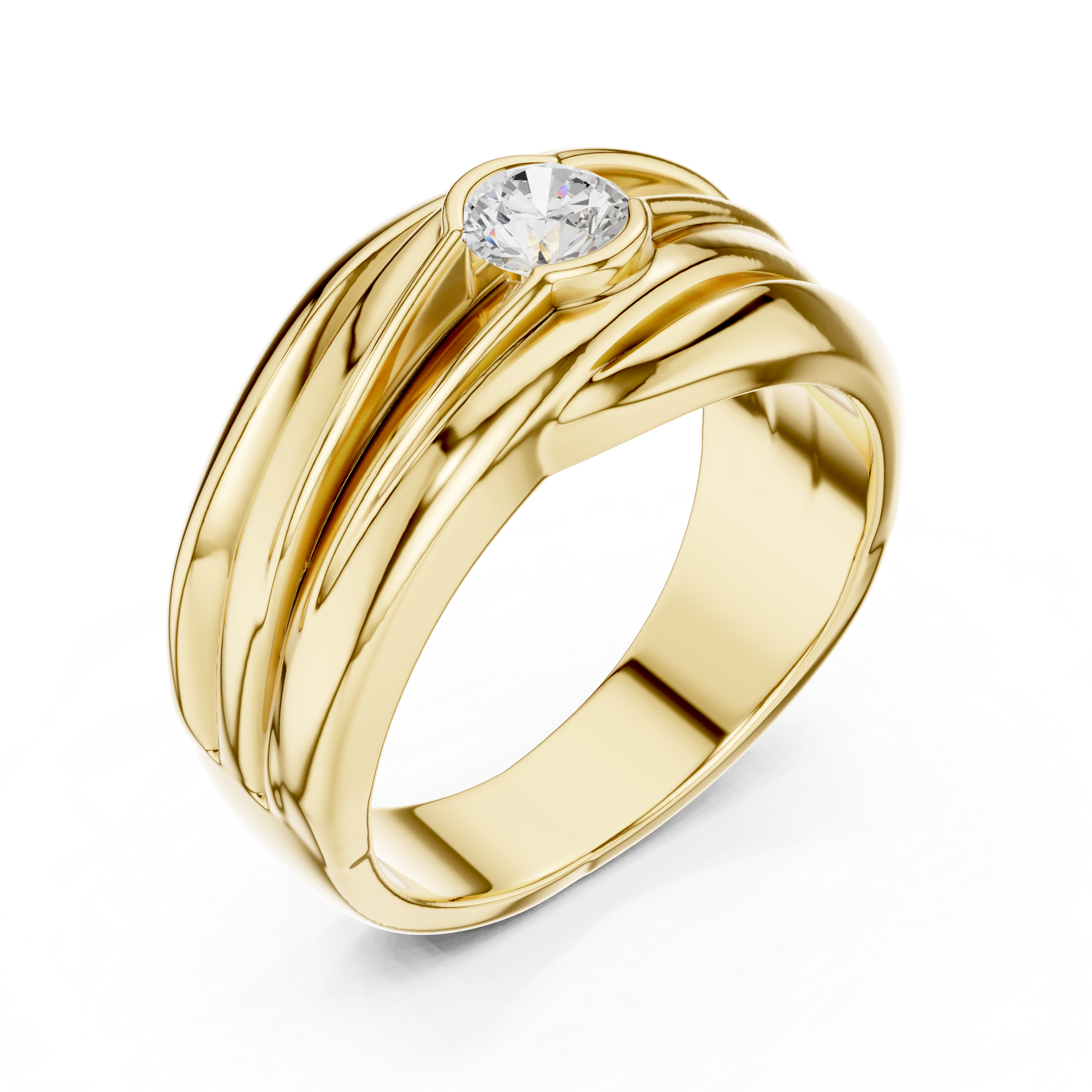 0.47 CT Solitaire Diamond Men's Statement Ring