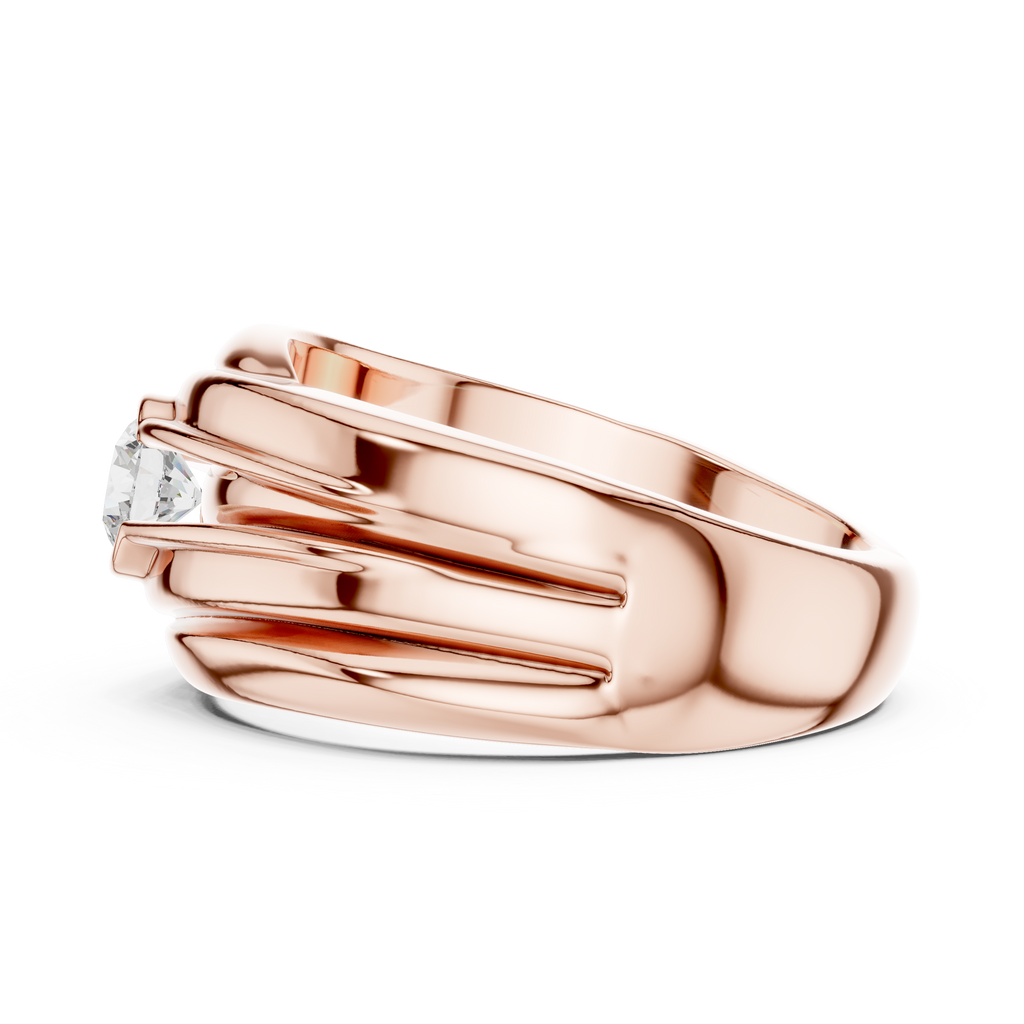 0.47 CT Solitaire Diamond Men's Statement Ring
