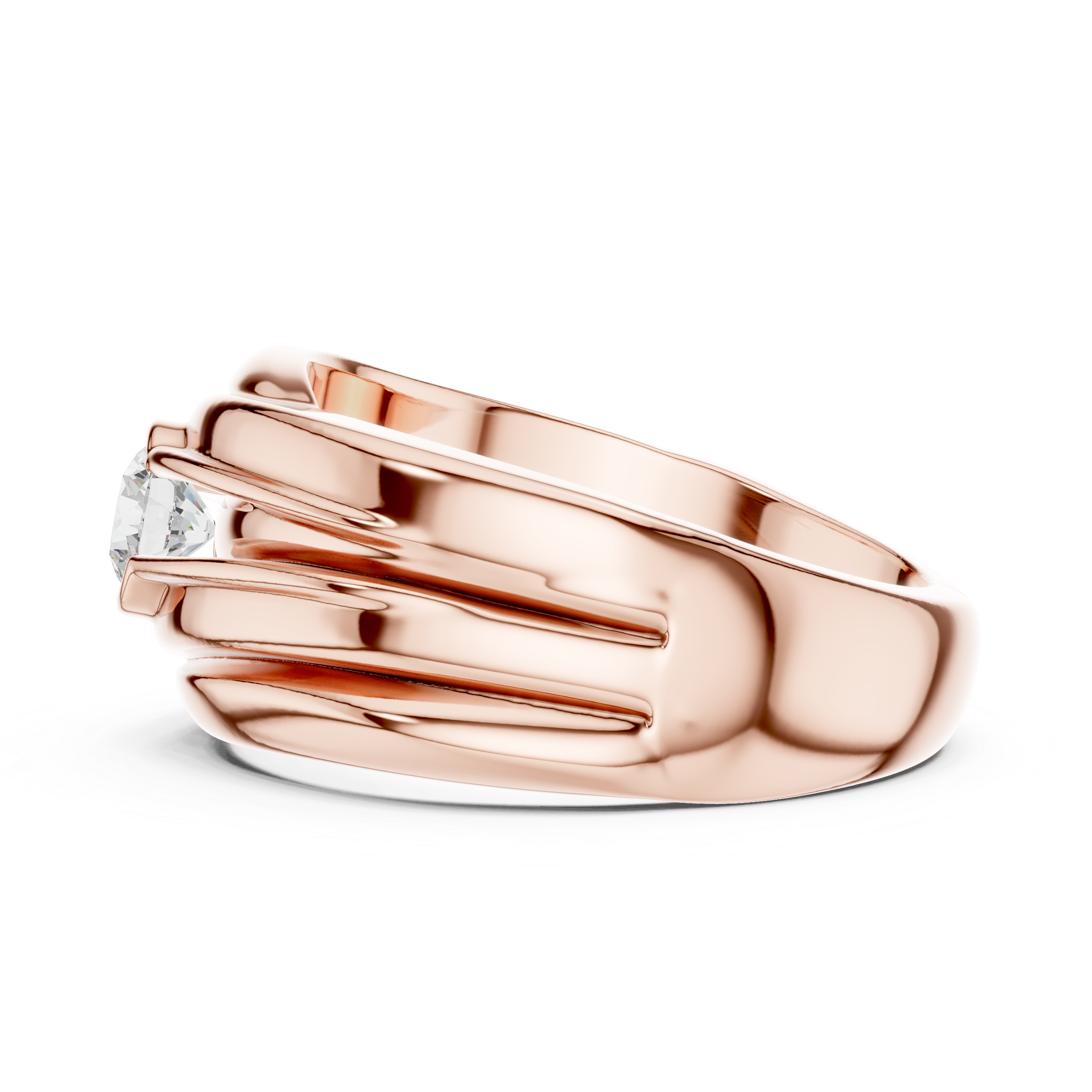 0.47 CT Solitaire Diamond Men's Statement Ring