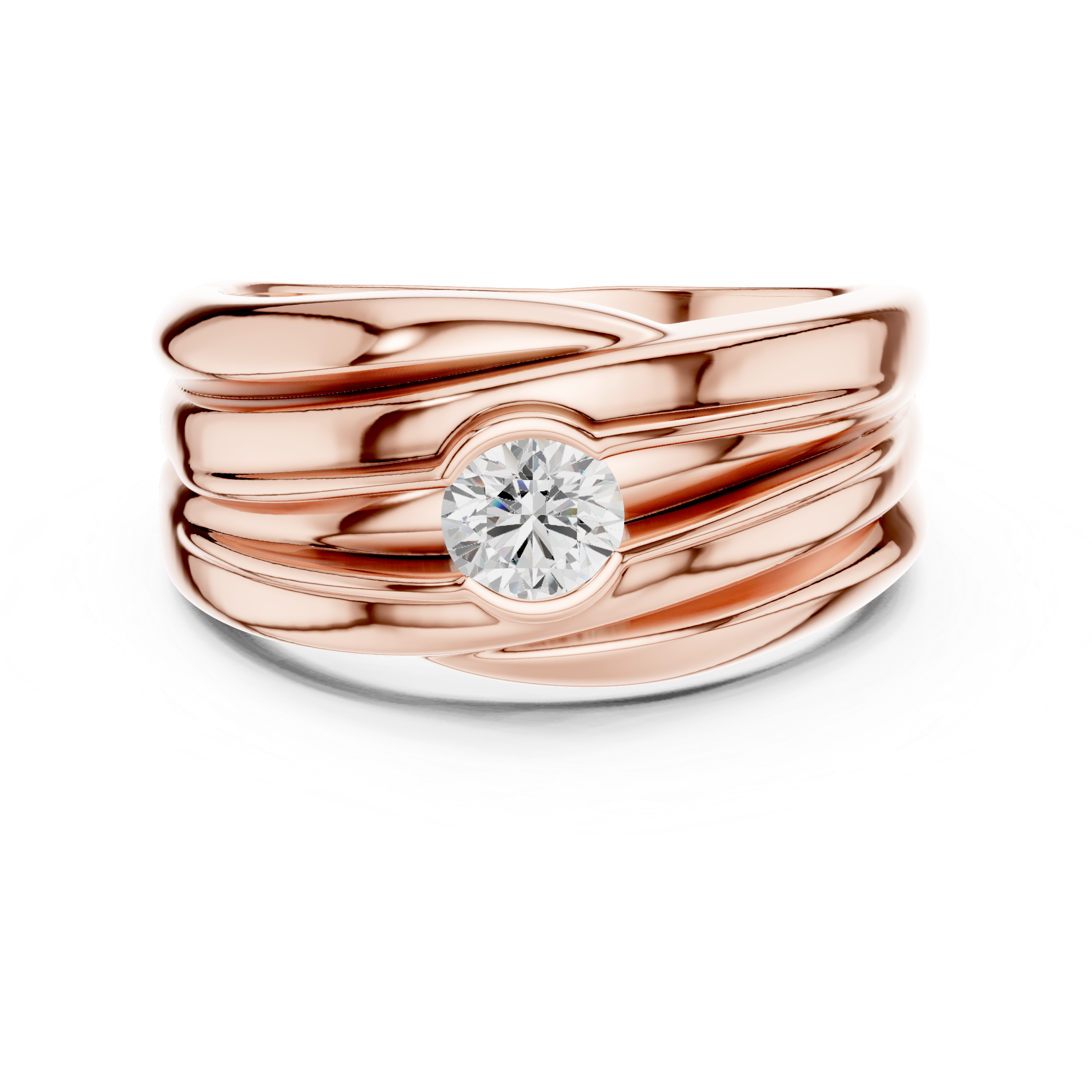 0.47 CT Solitaire Diamond Men's Statement Ring