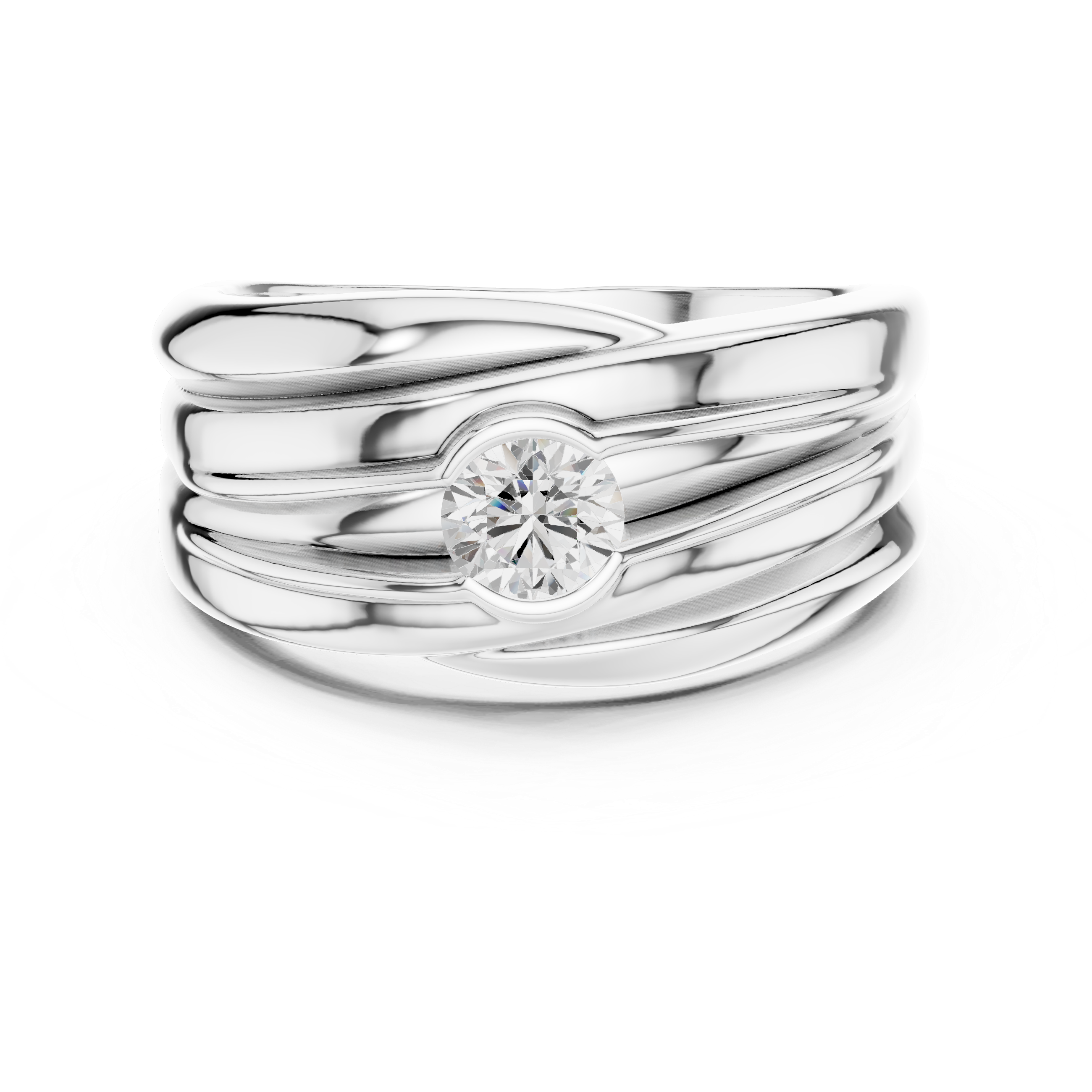 0.47 CT Solitaire Diamond Men's Statement Ring