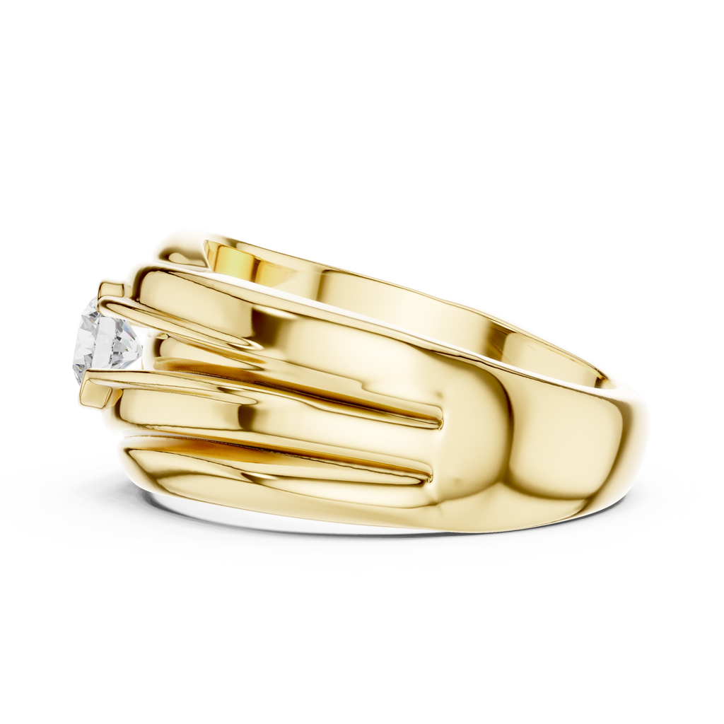 0.47 CT Solitaire Diamond Men's Statement Ring
