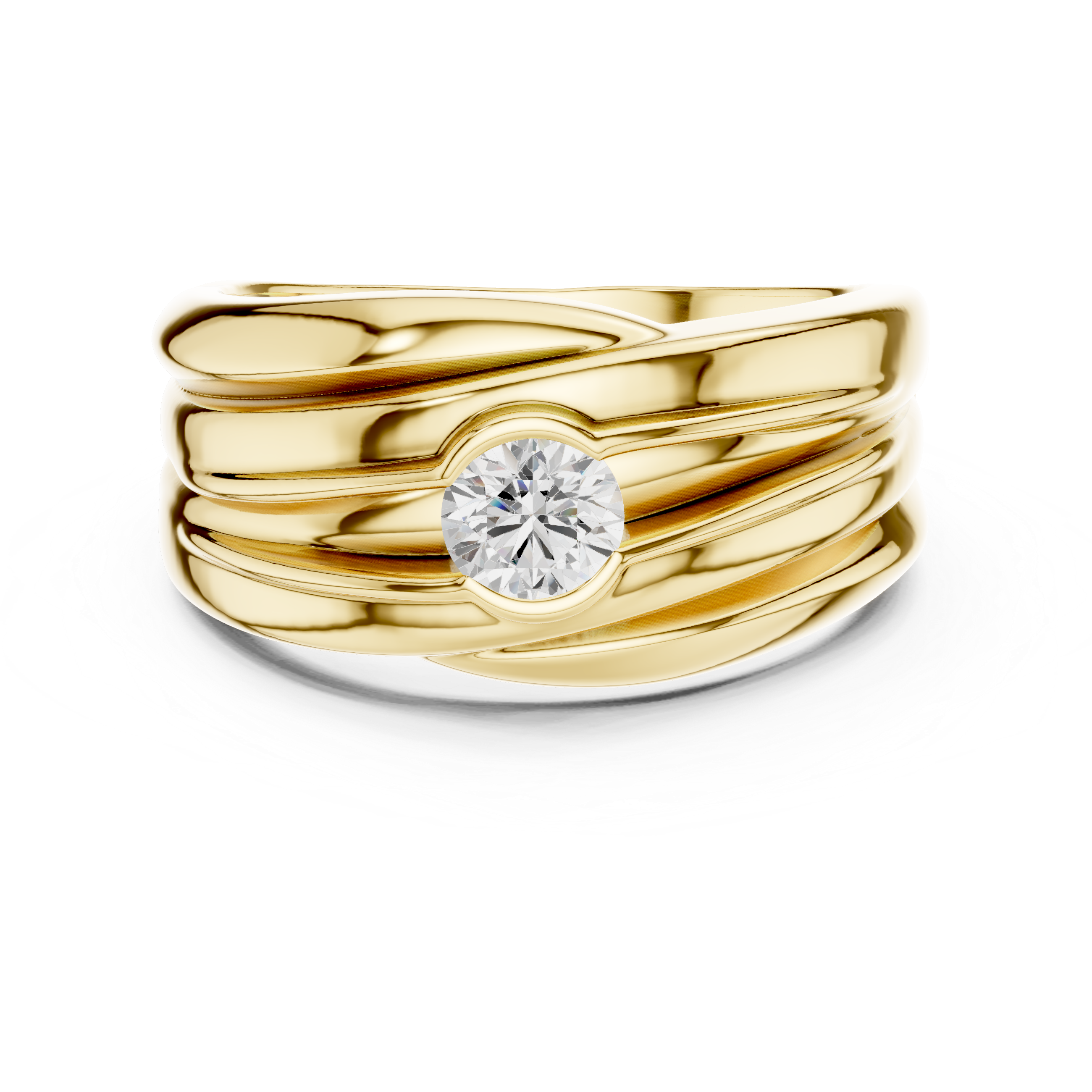 0.47 CT Solitaire Diamond Men's Statement Ring