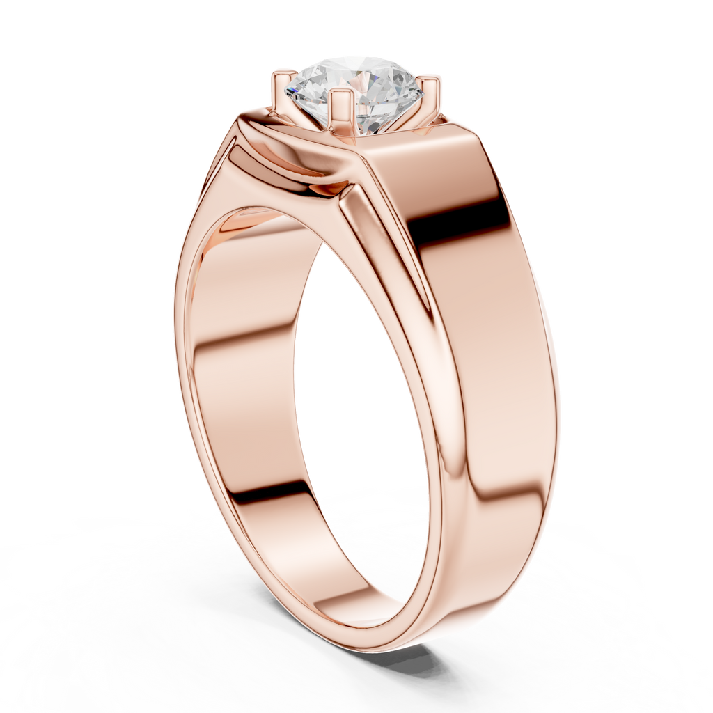 0.85 CT Solitaire Diamond Men's Signet Ring