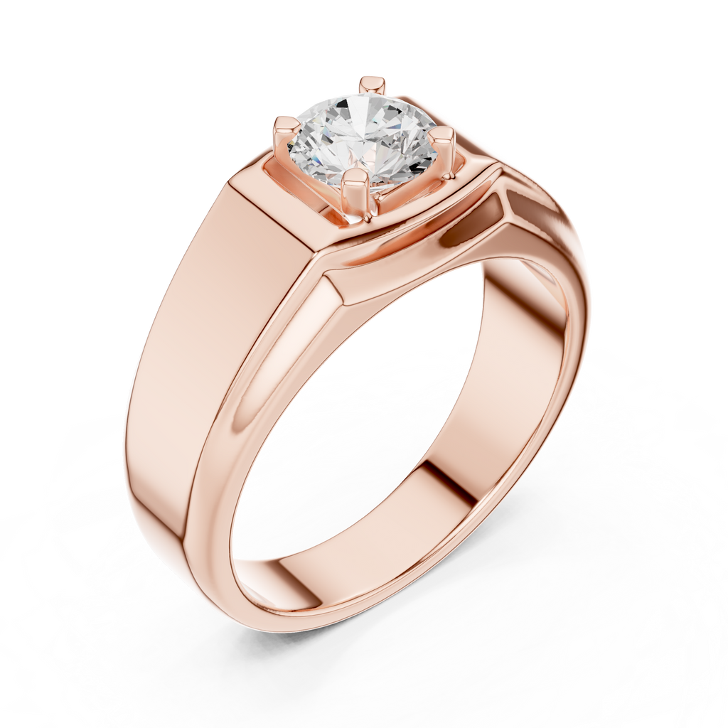 0.85 CT Solitaire Diamond Men's Signet Ring