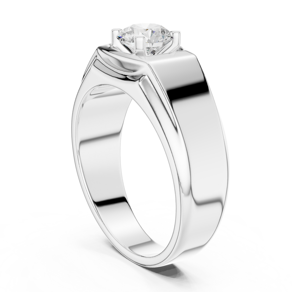 0.85 CT Solitaire Diamond Men's Signet Ring