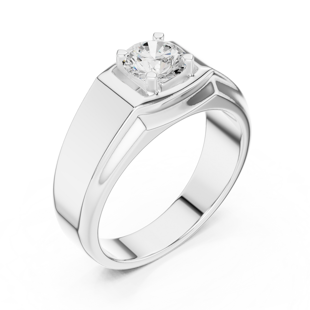 0.85 CT Solitaire Diamond Men's Signet Ring