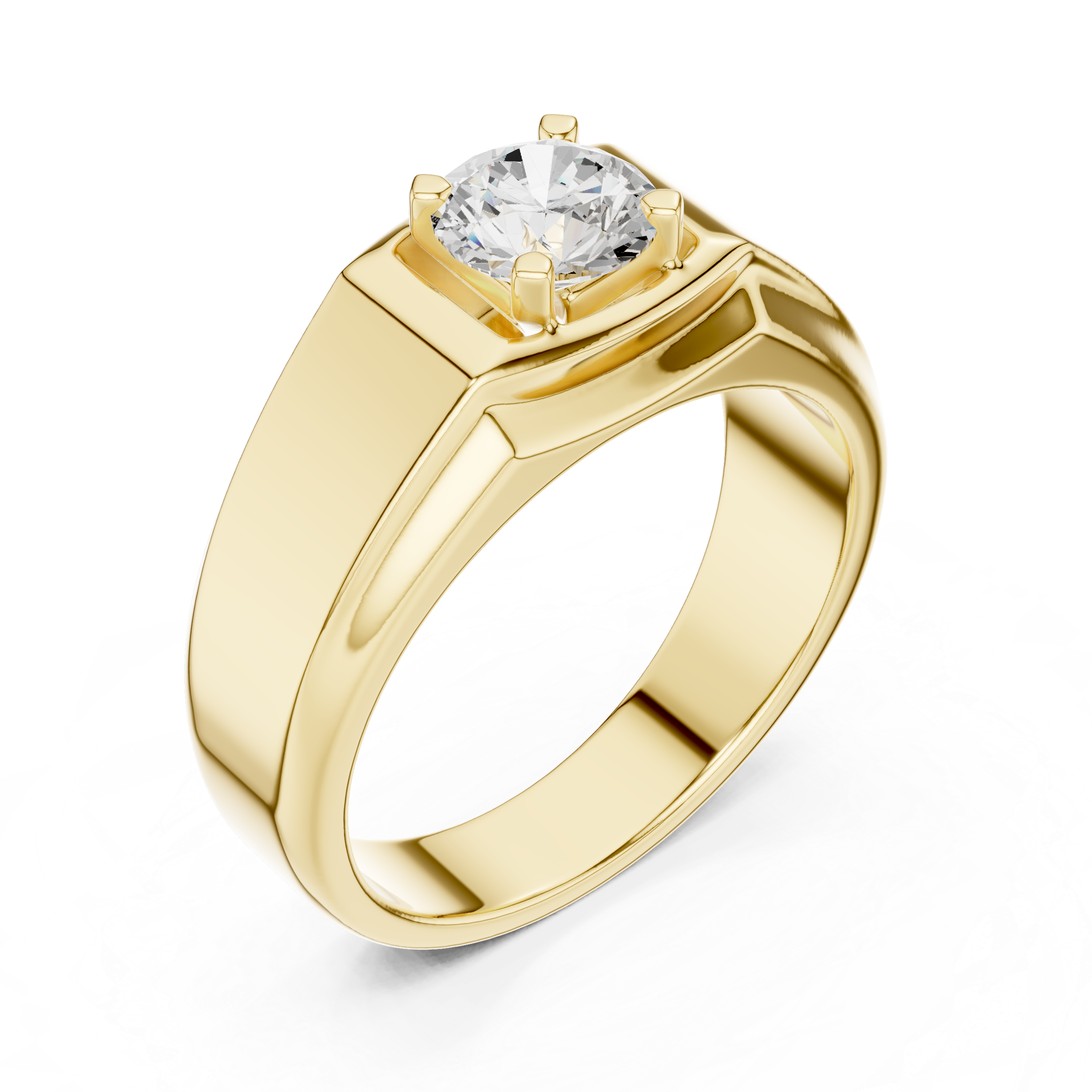 0.85 CT Solitaire Diamond Men's Signet Ring