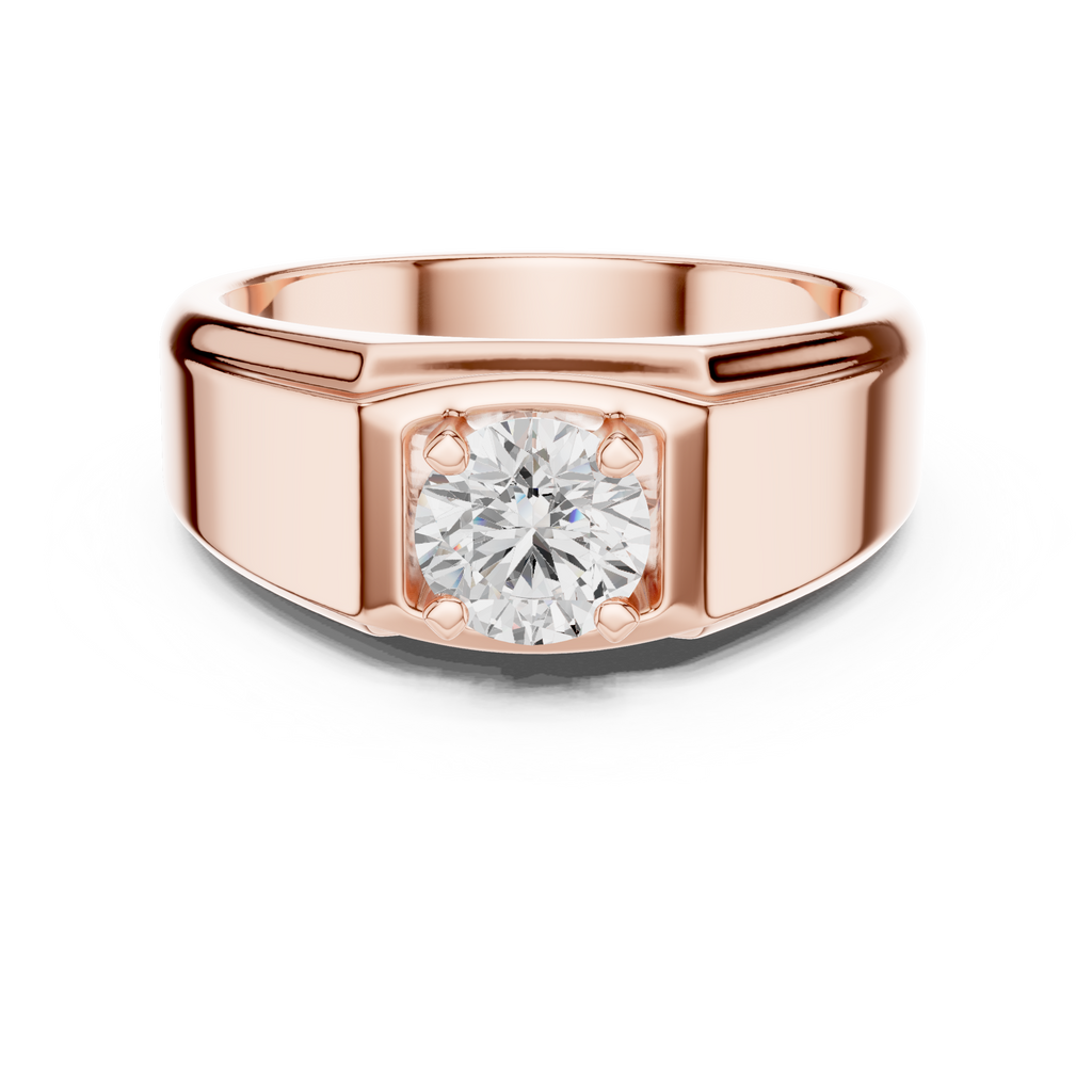 0.85 CT Solitaire Diamond Men's Signet Ring