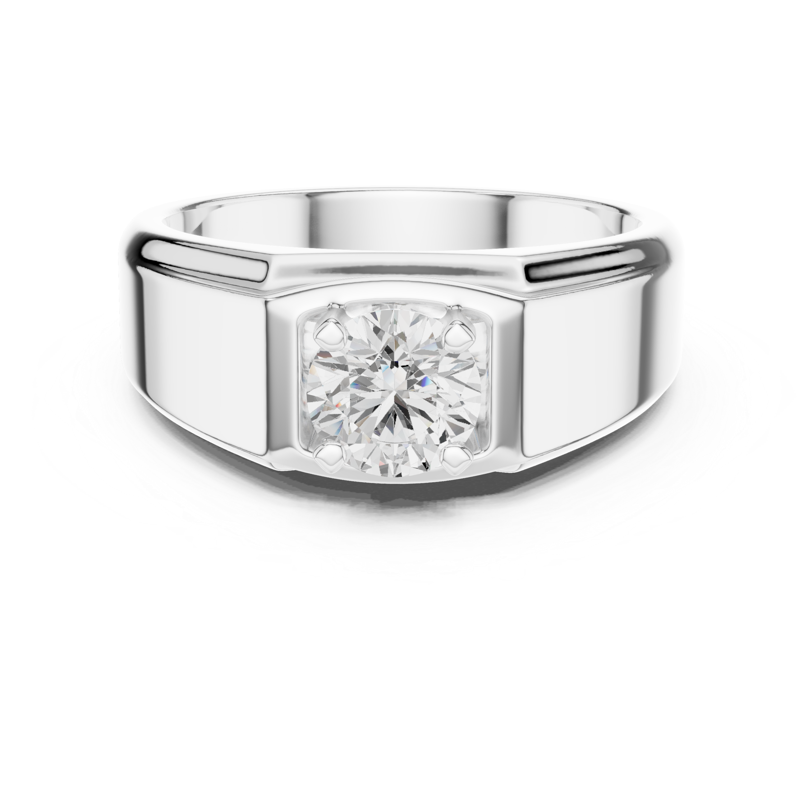 0.85 CT Solitaire Diamond Men's Signet Ring