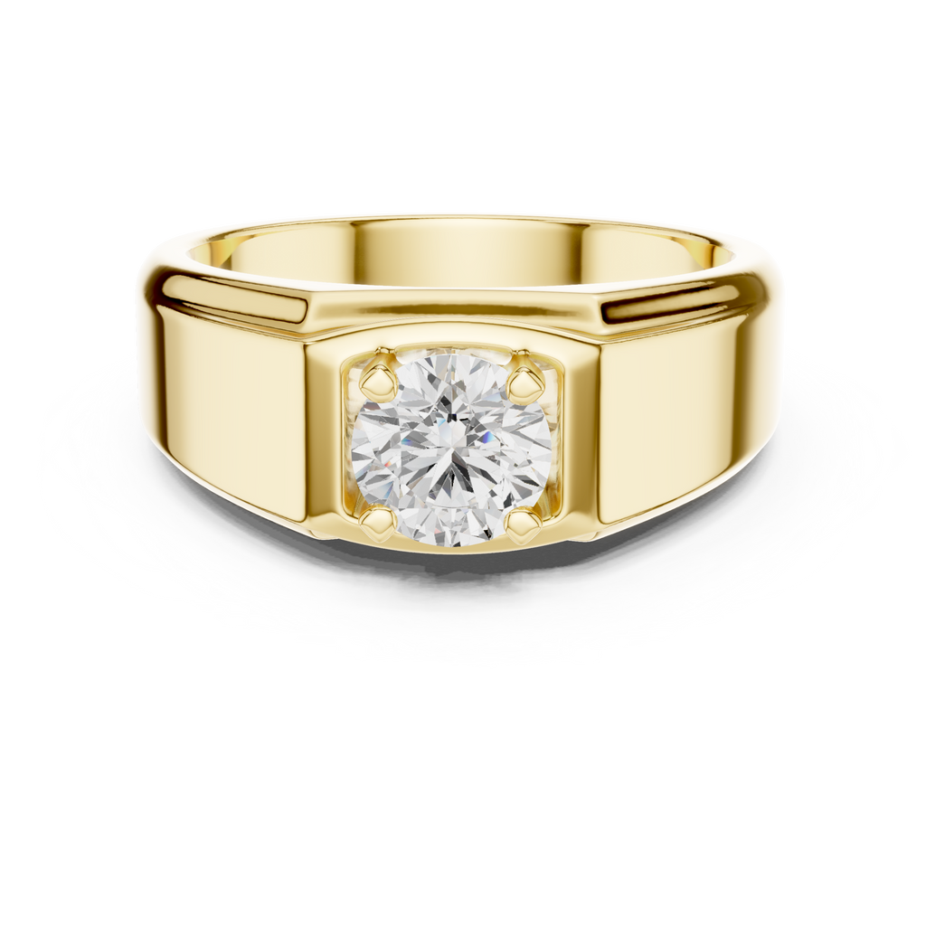 0.85 CT Solitaire Diamond Men's Signet Ring