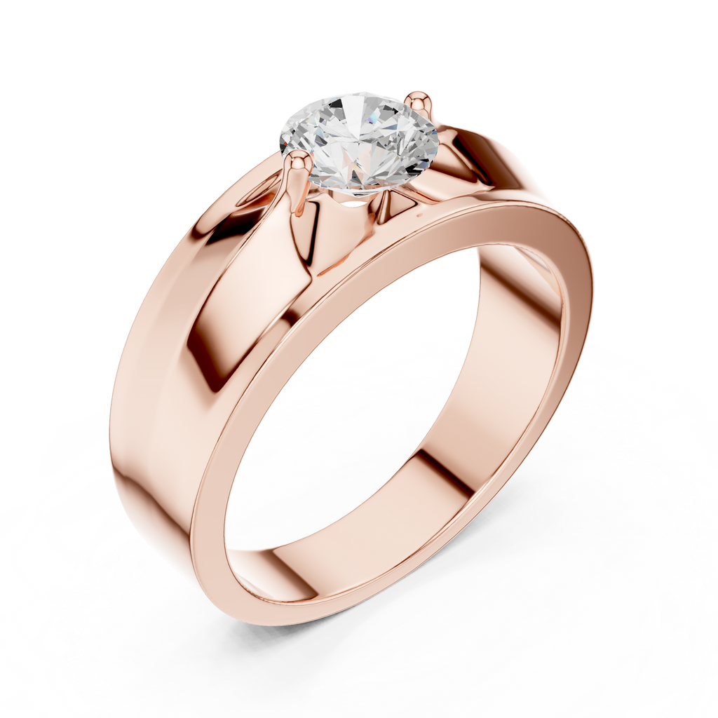 0.85 CT Round Diamond Men's Solitaire Ring