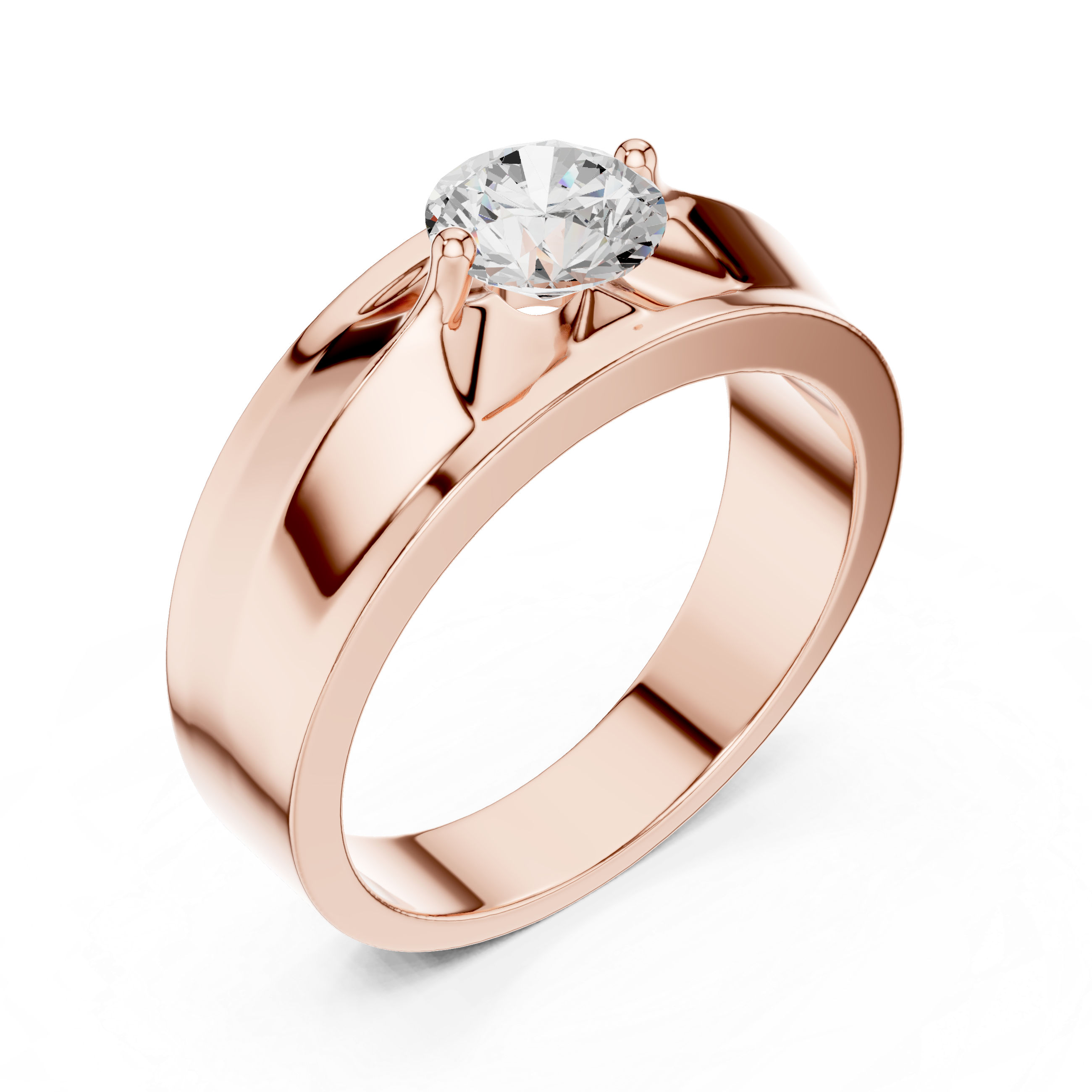 0.85 CT Round Diamond Men's Solitaire Ring