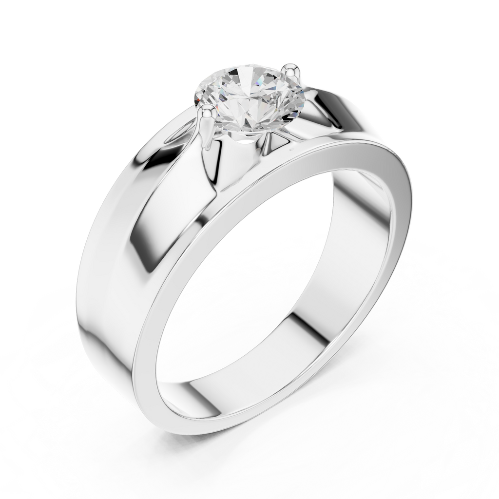0.85 CT Round Diamond Men's Solitaire Ring