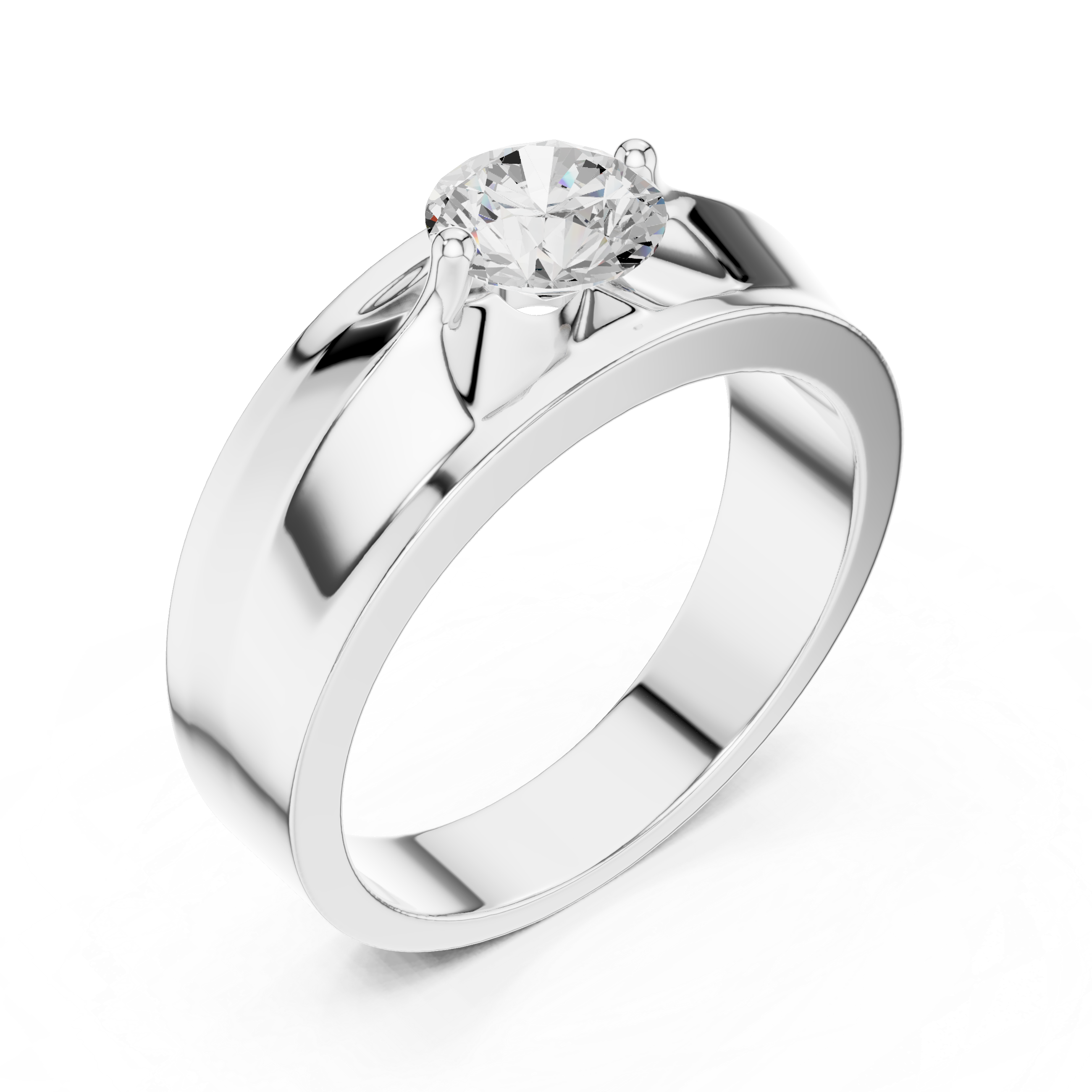 0.85 CT Round Diamond Men's Solitaire Ring