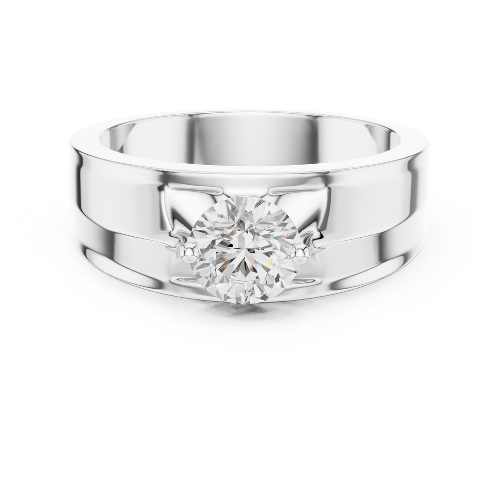 0.85 CT Round Diamond Men's Solitaire Ring