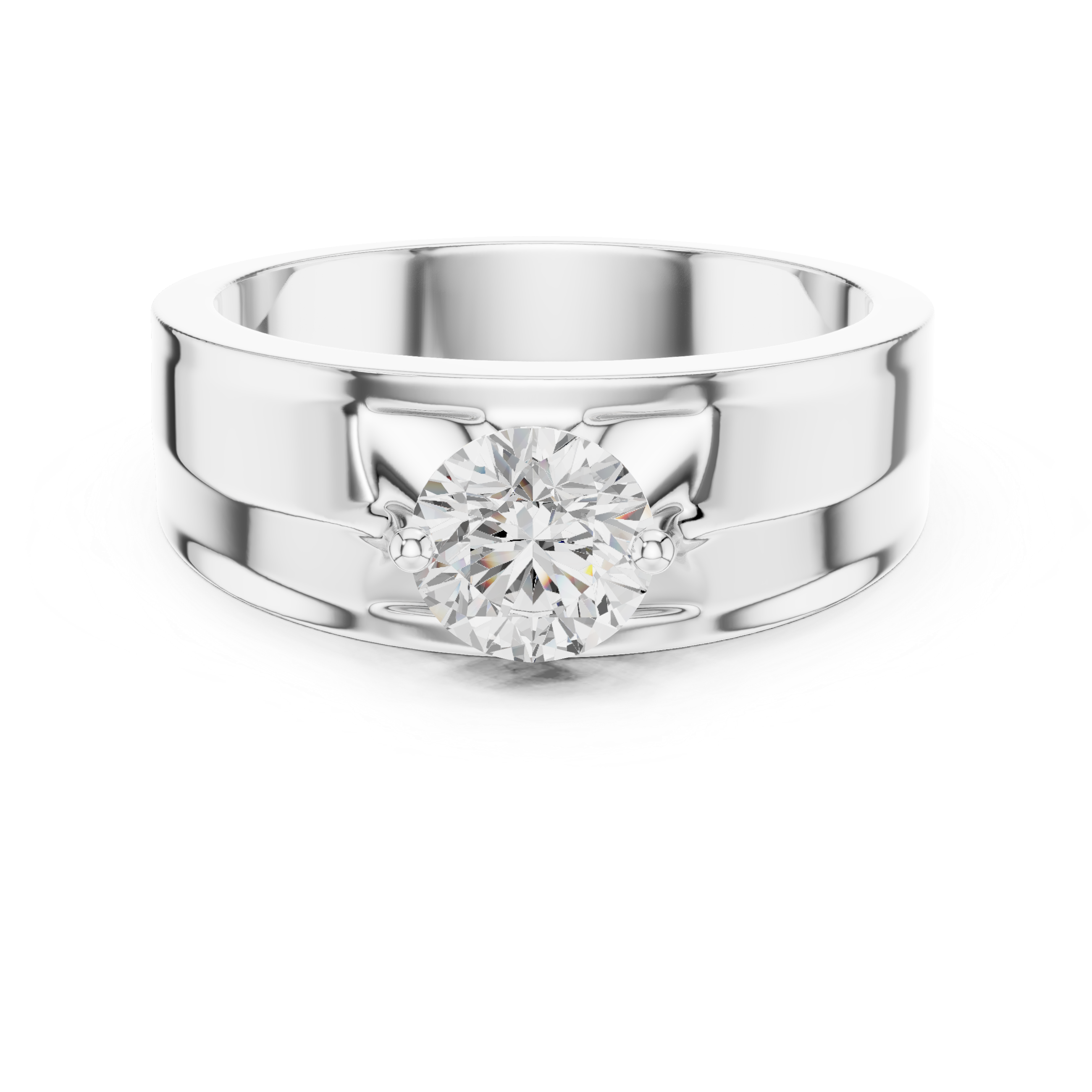 0.85 CT Round Diamond Men's Solitaire Ring