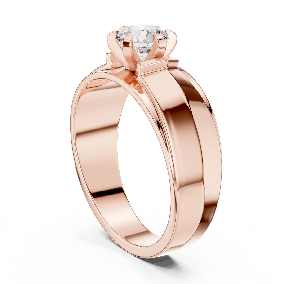 0.85 ct Round Diamond Men's Solitaire Ring – Style GGR-0024 – view 6 of 12, lab grown diamond ring | Jewelix Atelier