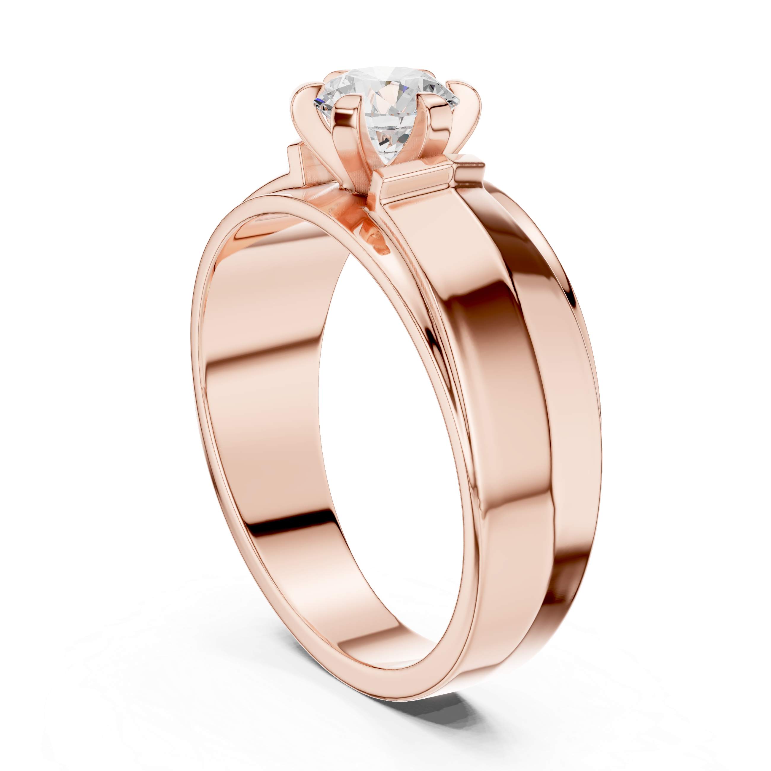 0.85 CT Round Diamond Men's Solitaire Ring
