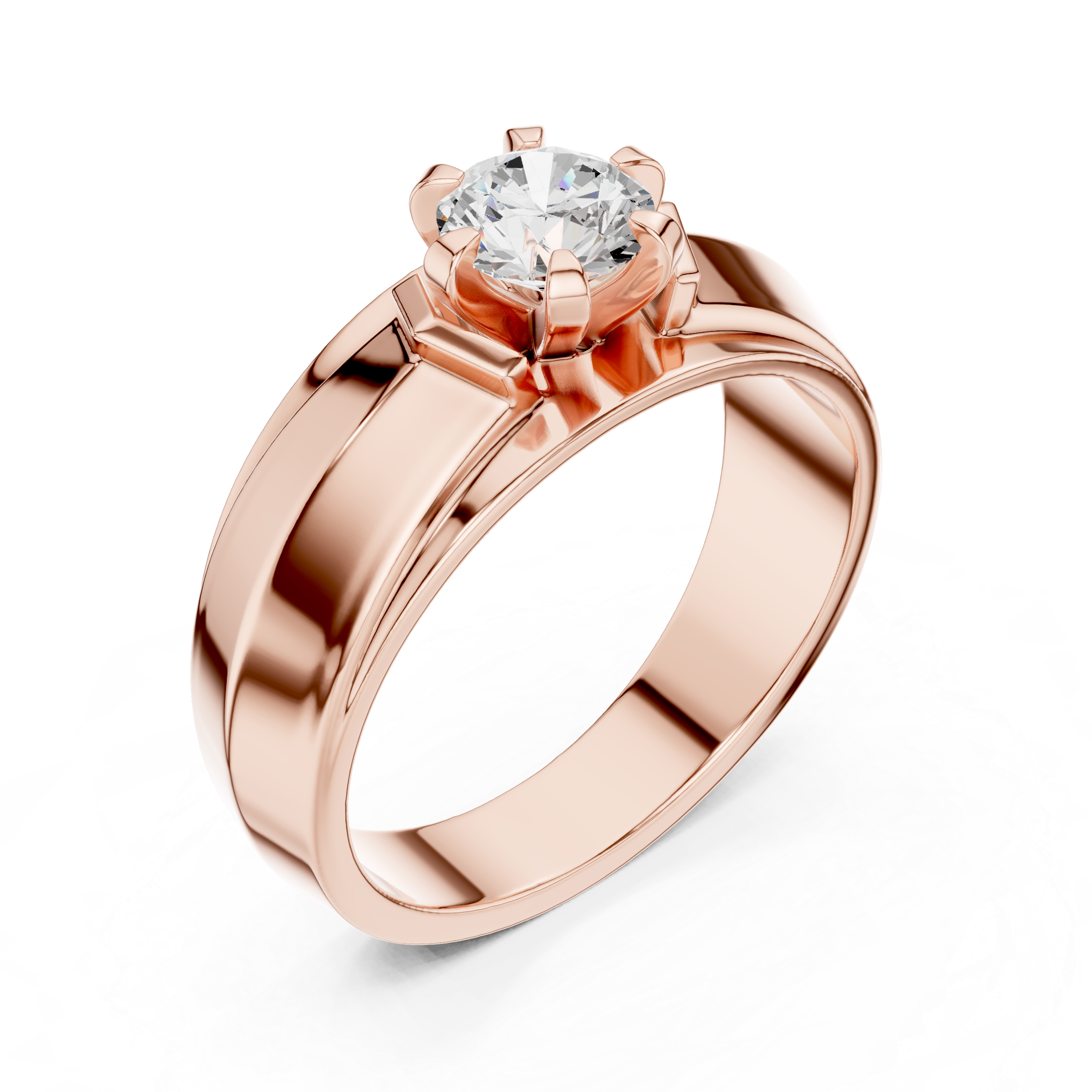 0.85 CT Round Diamond Men's Solitaire Ring