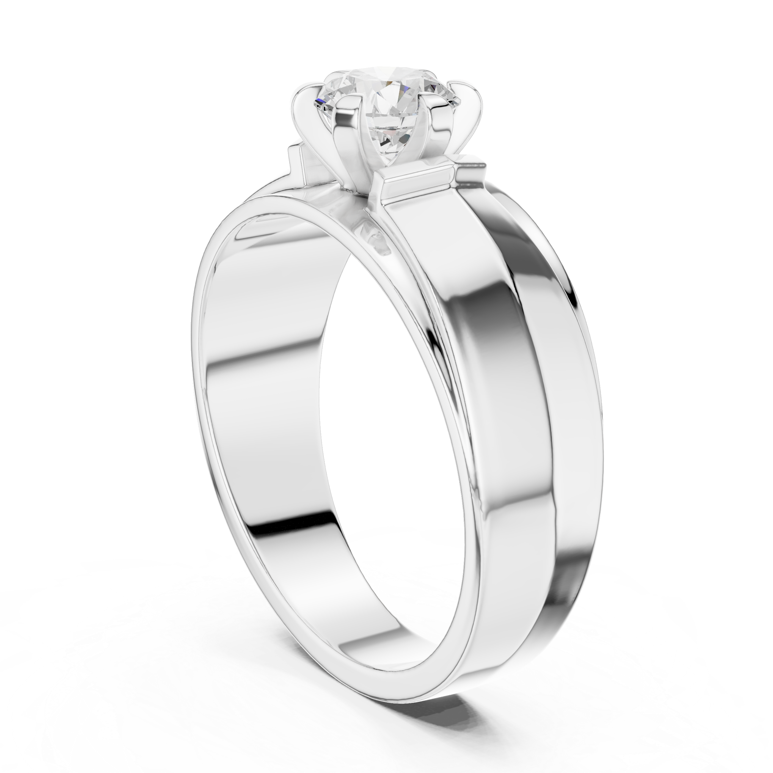 0.85 CT Round Diamond Men's Solitaire Ring