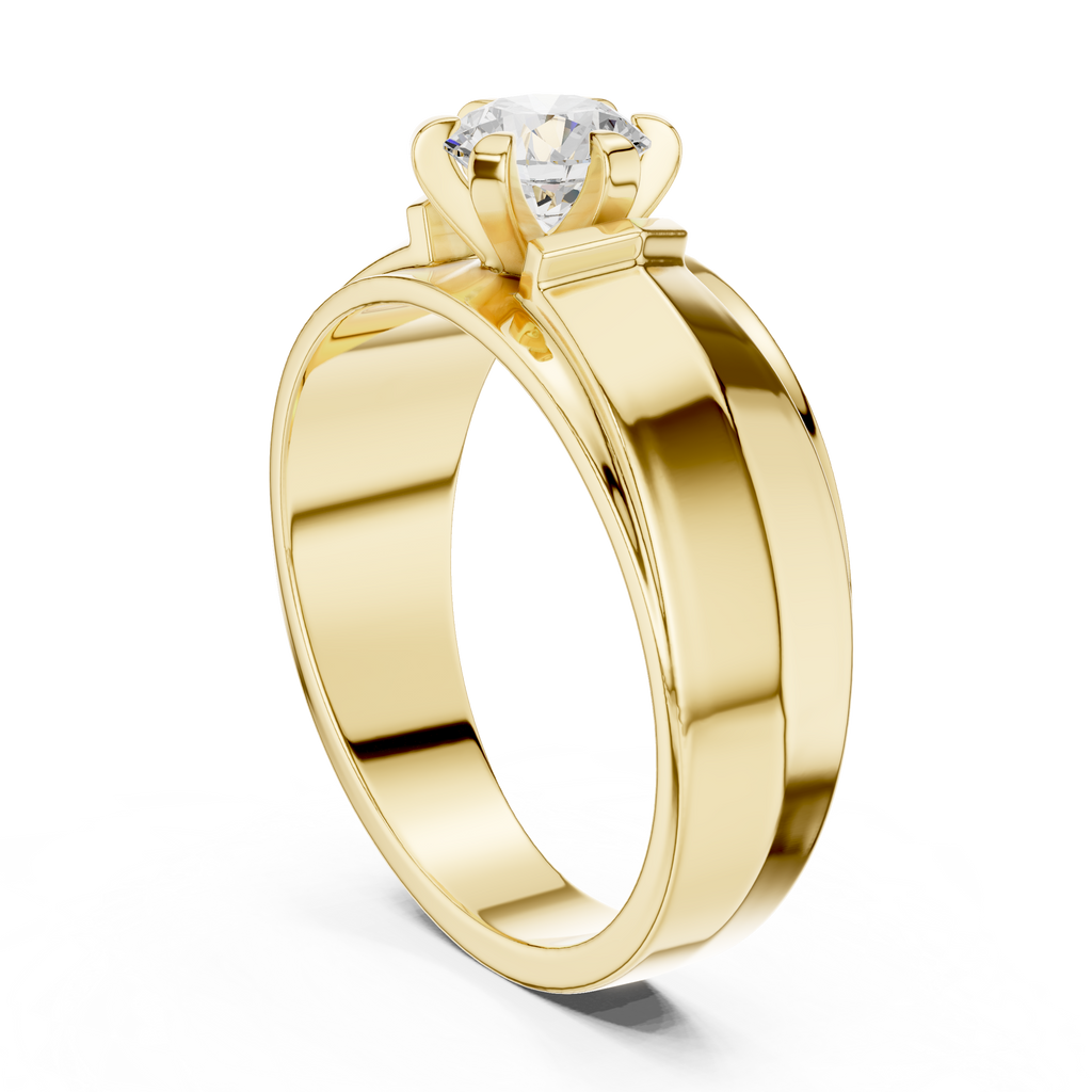 0.85 CT Round Diamond Men's Solitaire Ring