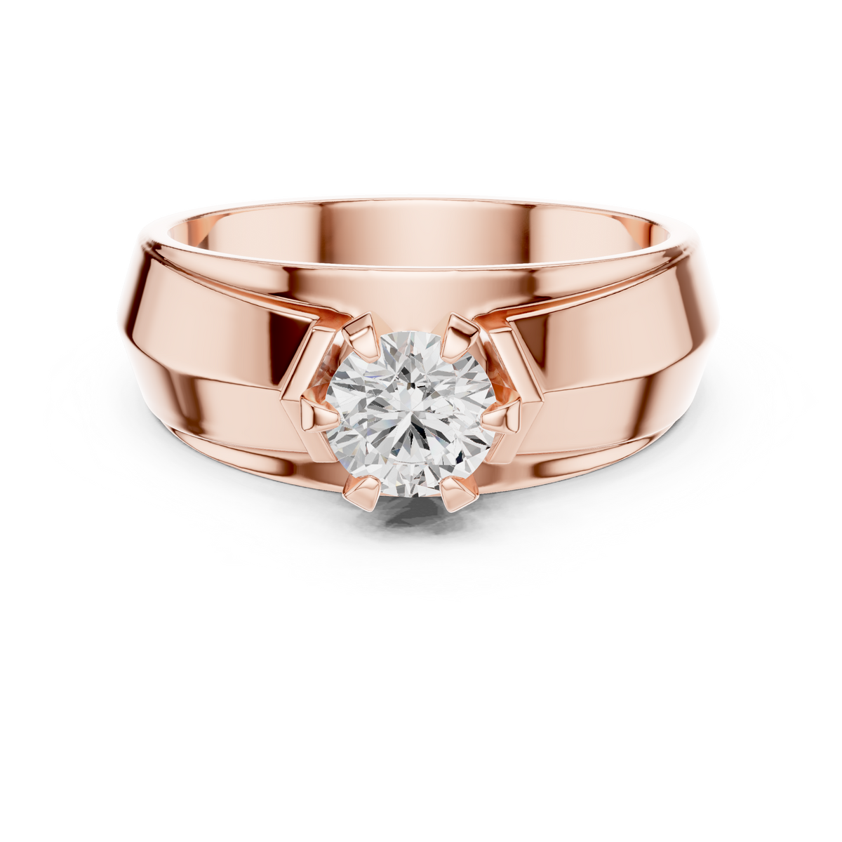 0.85 ct Round Diamond Men's Solitaire Ring – Style GGR-0024 – view 5 of 12, lab grown diamond ring | Jewelix Atelier