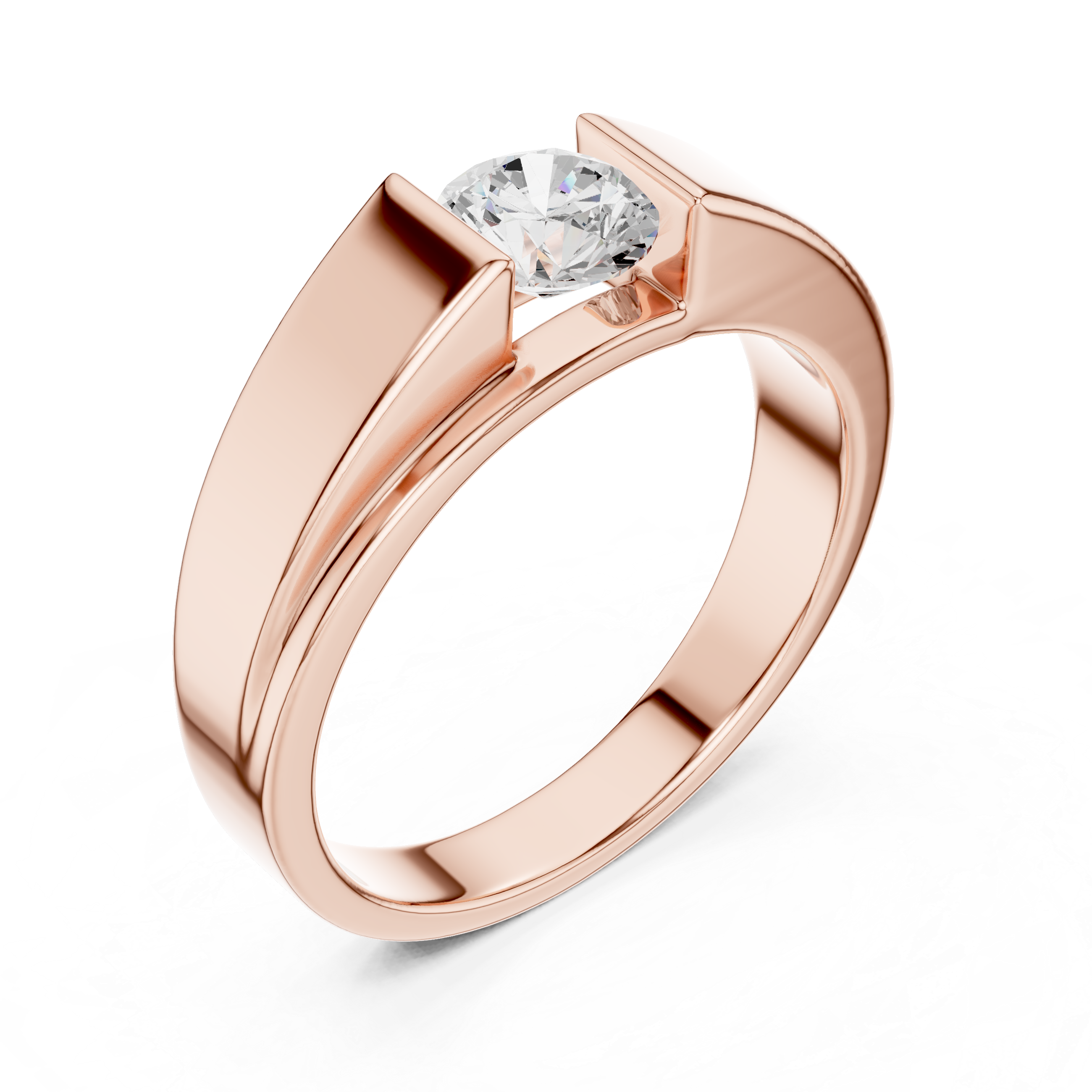 0.85 CT Round Diamond Men's Channel Set Ring