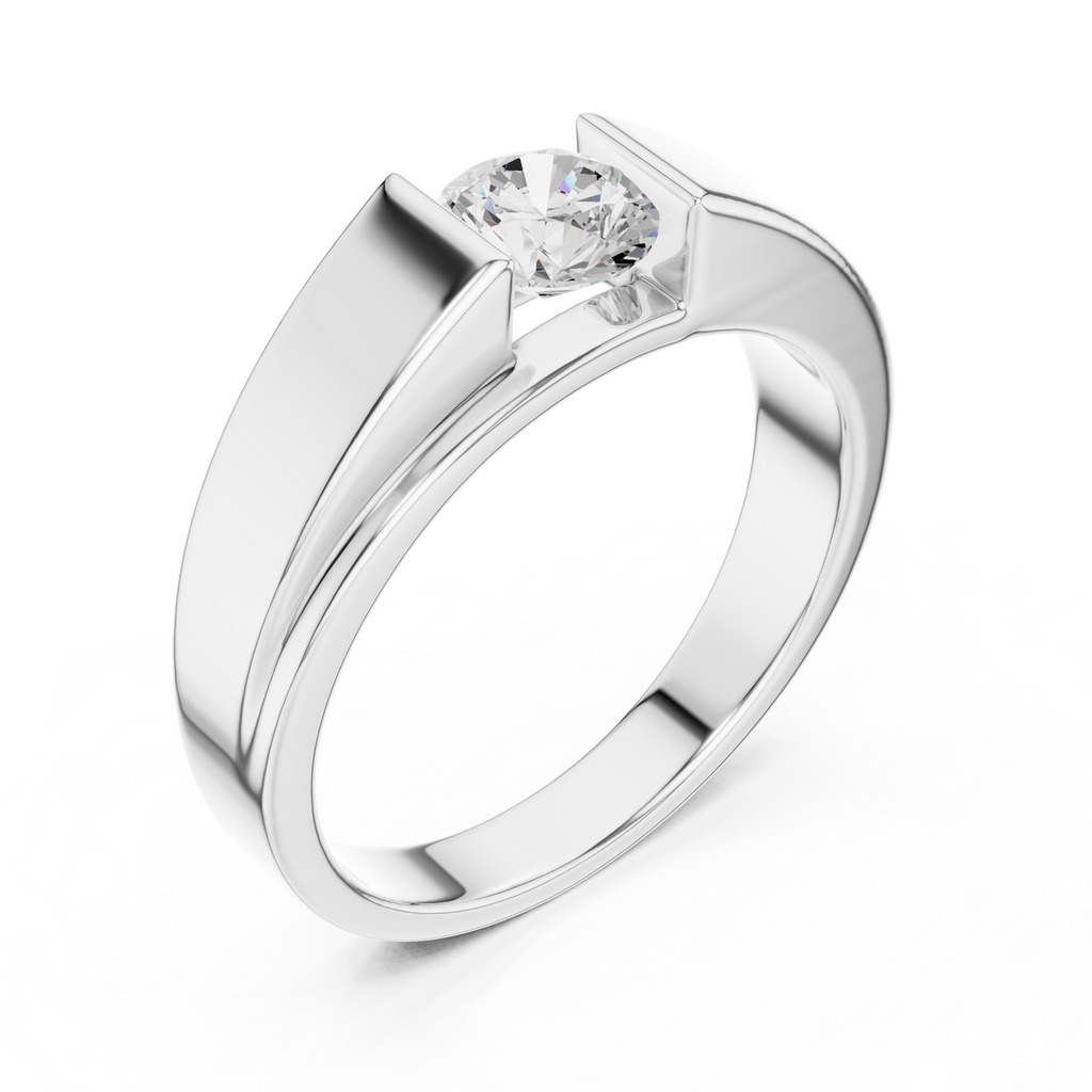 0.85 CT Round Diamond Men's Channel Set Ring