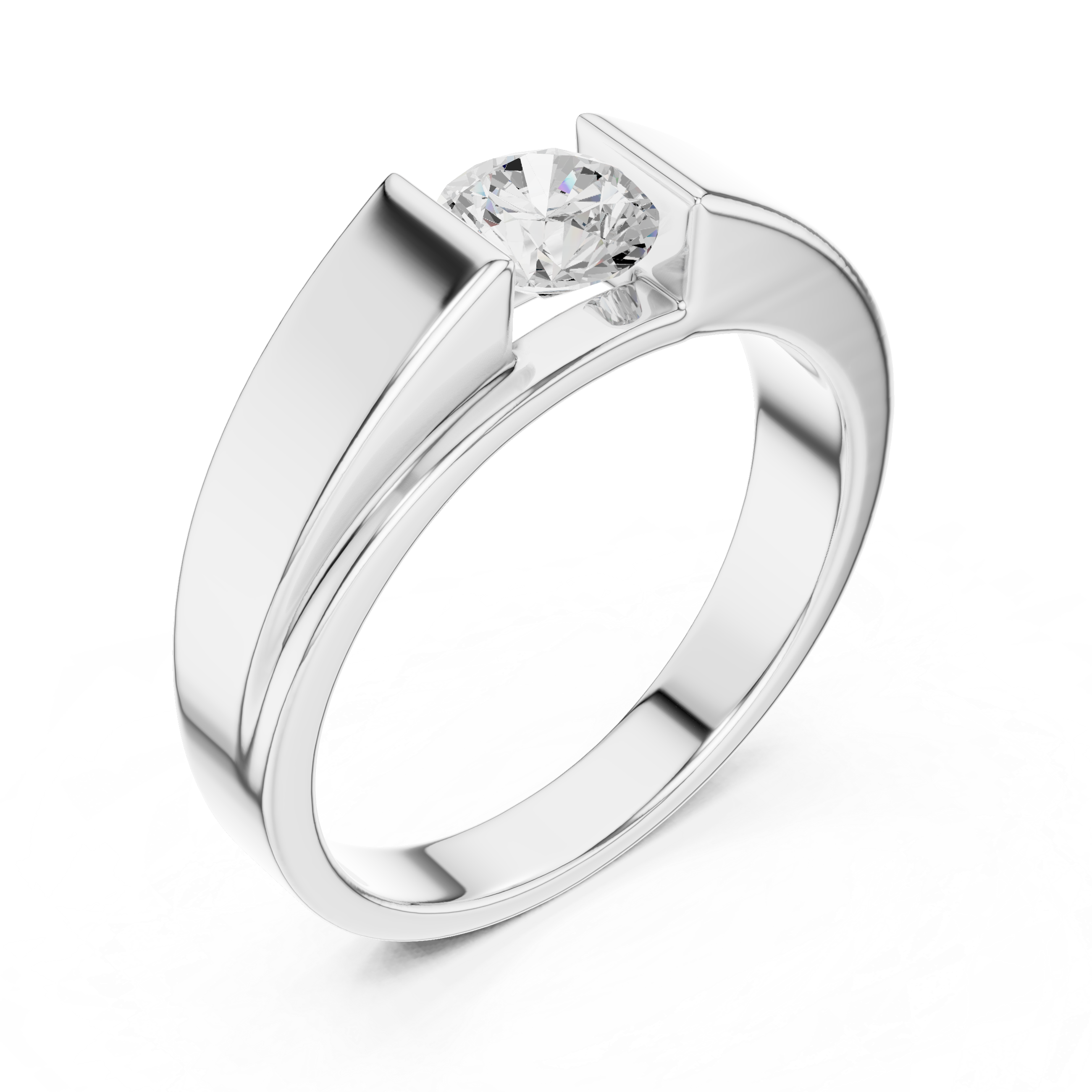 0.85 CT Round Diamond Men's Channel Set Ring