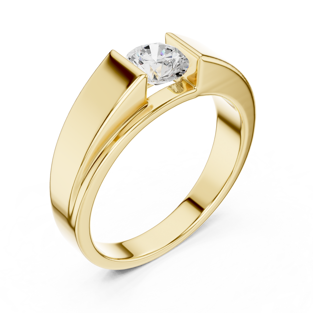 0.85 CT Round Diamond Men's Channel Set Ring