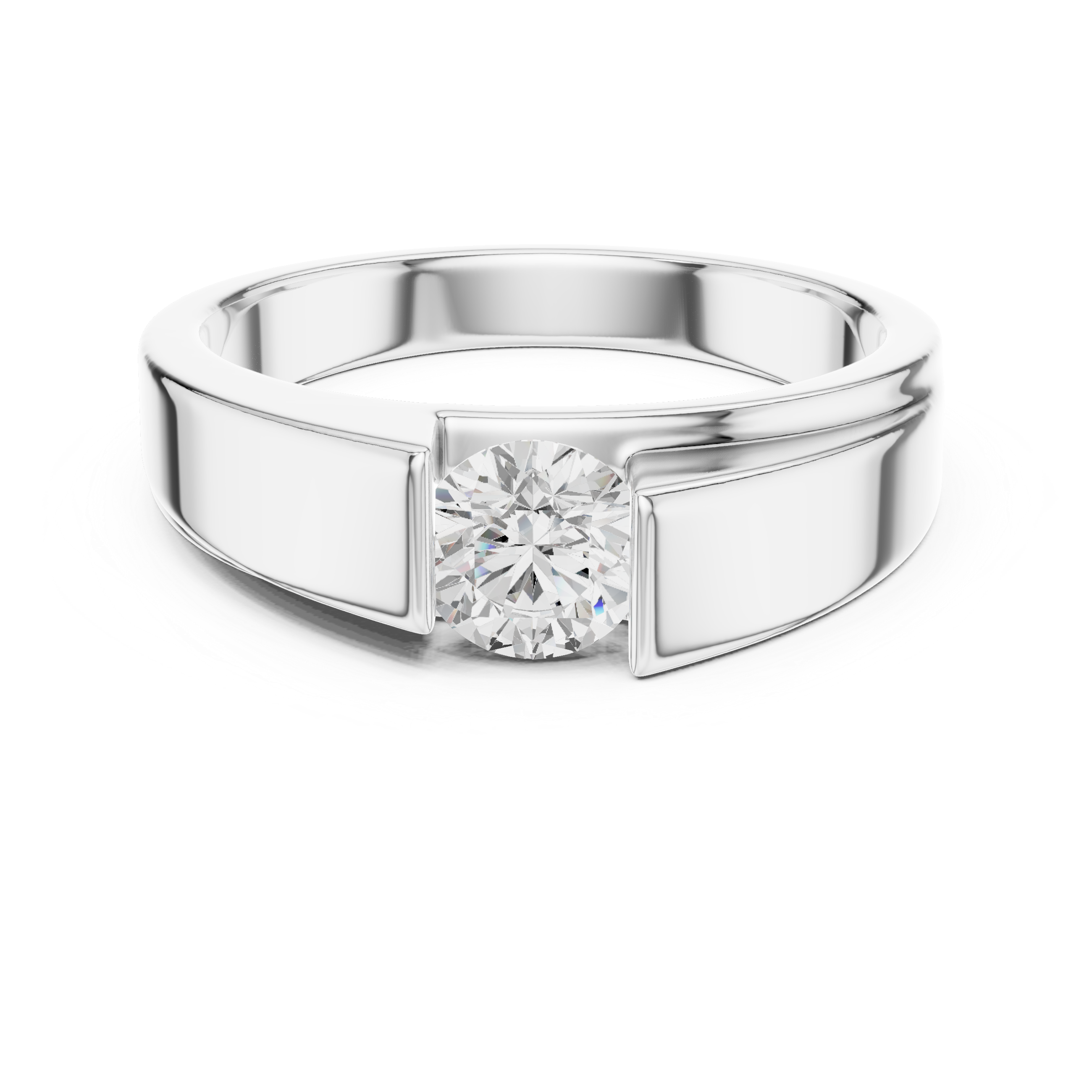 0.85 CT Round Diamond Men's Channel Set Ring