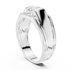0.70 CT Round Diamond Men's Two-Tone Signet Ring