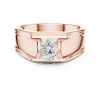 0.70 CT Round Diamond Men's Two-Tone Signet Ring