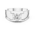 0.70 CT Round Diamond Men's Two-Tone Signet Ring
