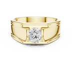 0.70 CT Round Diamond Men's Two-Tone Signet Ring