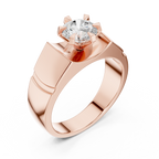 1.50 CT Round Diamond Men's Textured Solitaire Ring