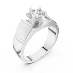 1.50 CT Round Diamond Men's Textured Solitaire Ring