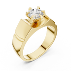 1.50 CT Round Diamond Men's Textured Solitaire Ring