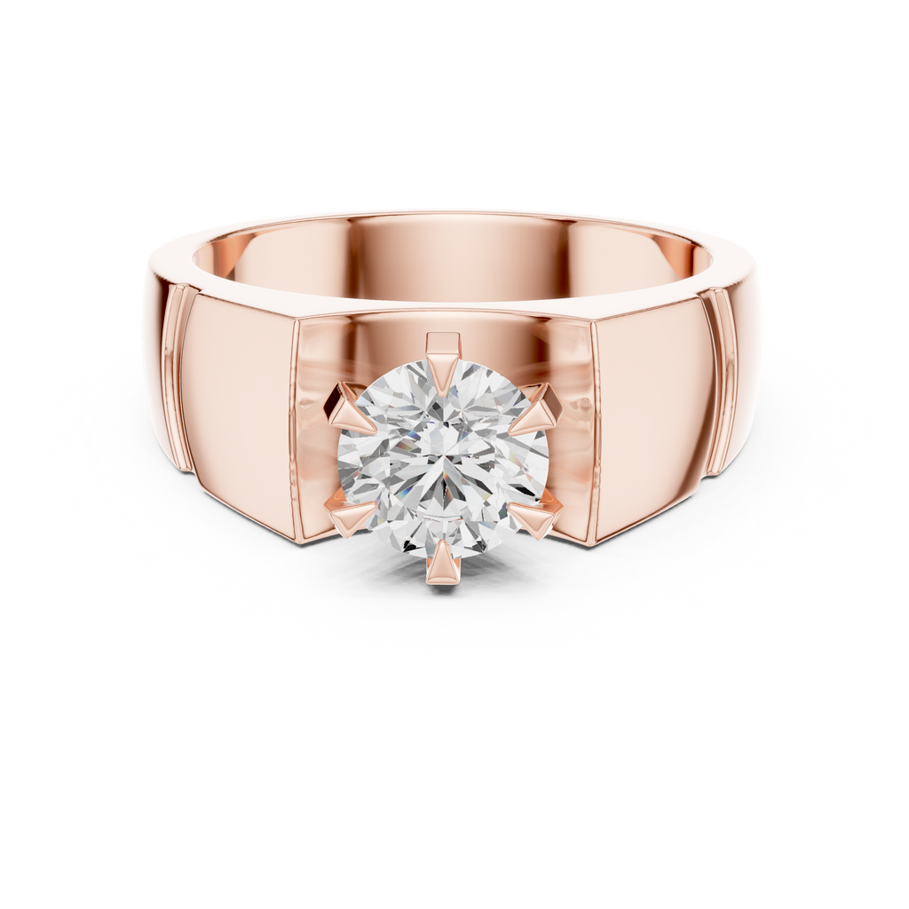 1.50 CT Round Diamond Men's Textured Solitaire Ring